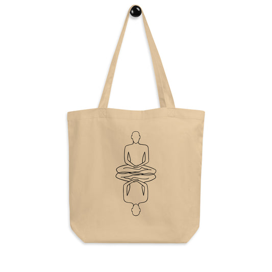 Medium Organic Cotton Tote Bag, 2 colors - Meditation Reflection Drawing